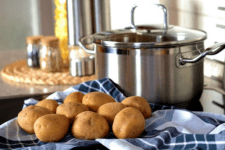 GLYCEMIC INDEX, CARBOHYDRATES whole potatoes and a big pot nearby on the counter