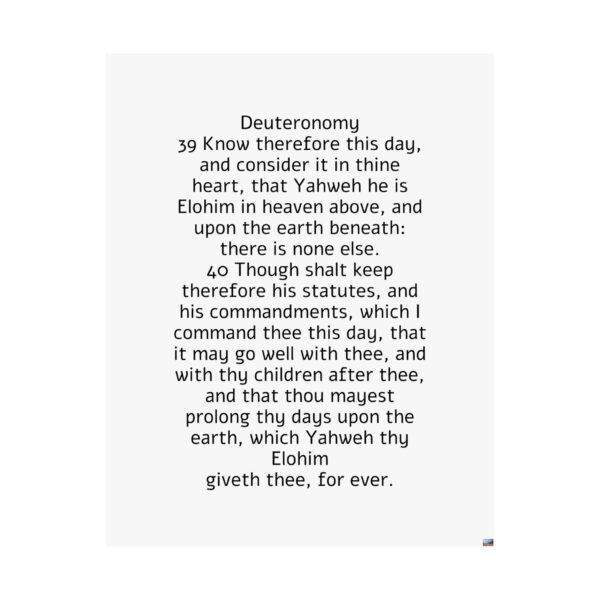 Deuteronomy 4:39-40 kjv matte vertical posters - Image 2