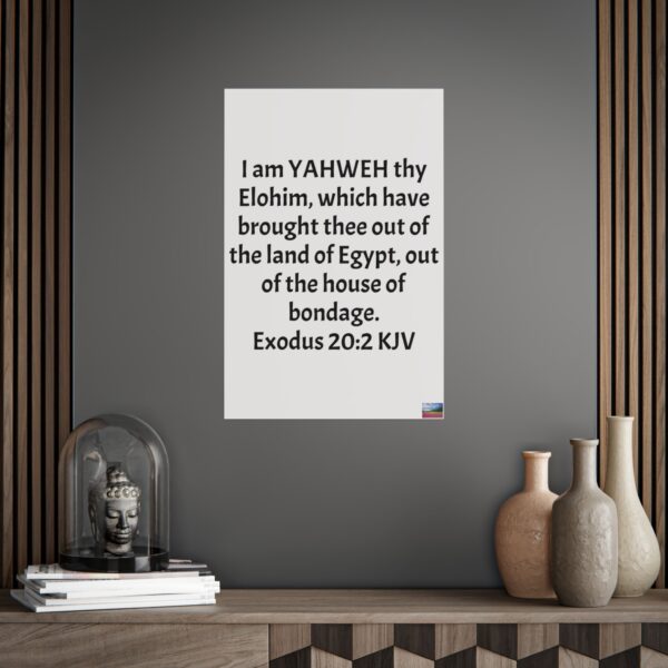 King Dawīd Exodus 20:2 kjv unframed poster - Image 2