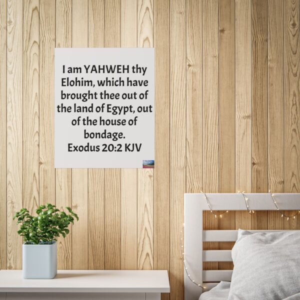 King Dawīd Exodus 20:2 kjv unframed poster - Image 4