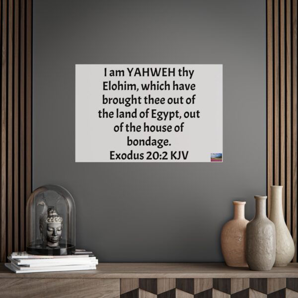 King Dawīd Exodus 20:2 kjv unframed poster