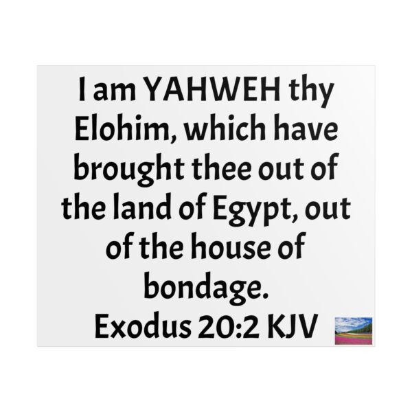 King Dawīd Exodus 20:2 kjv unframed poster - Image 3