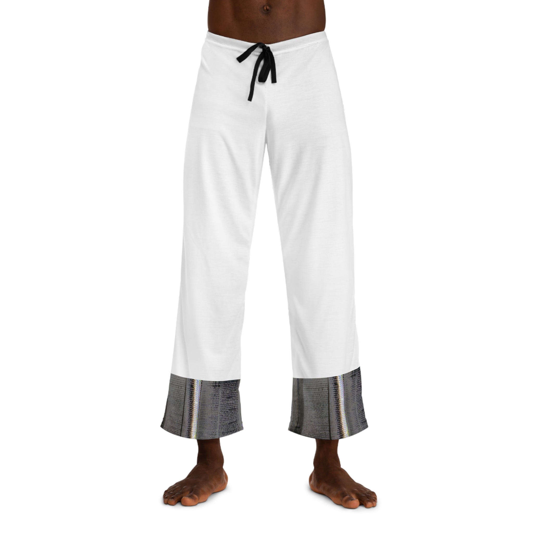 men's pajama pants with subtle hem Bible print — cozy lounge sleepwear