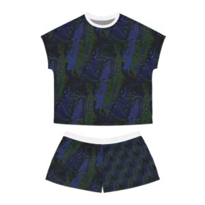 women's Hill Country of Judah camo maps short pajama set – midnight watercolor sleepwear