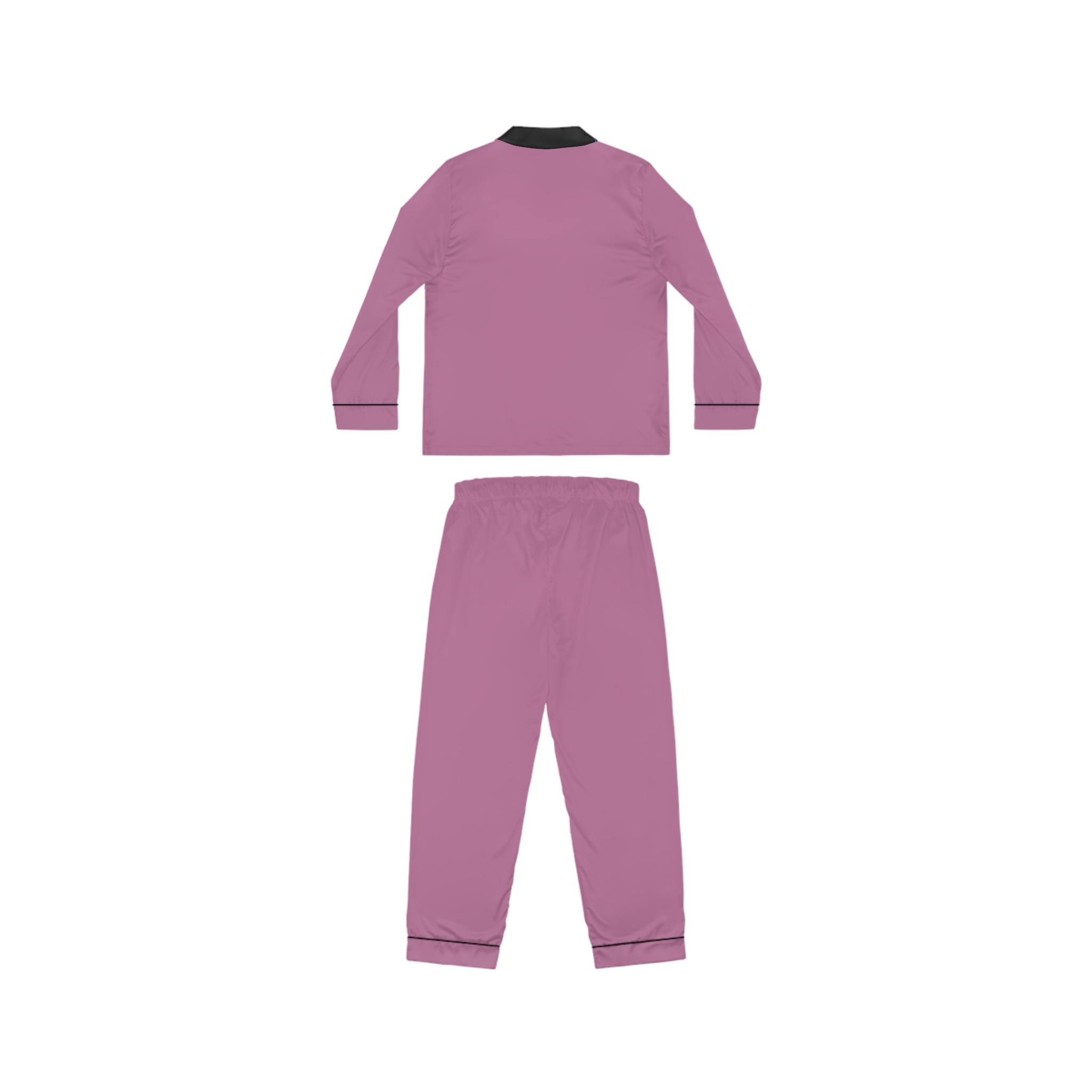 women's satin pajama set — mauve two-piece sleepwear with contrast Bible trim - Image 2