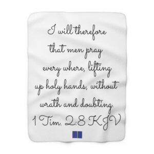 1 Timothy 2:8 KJV sherpa fleece blanket