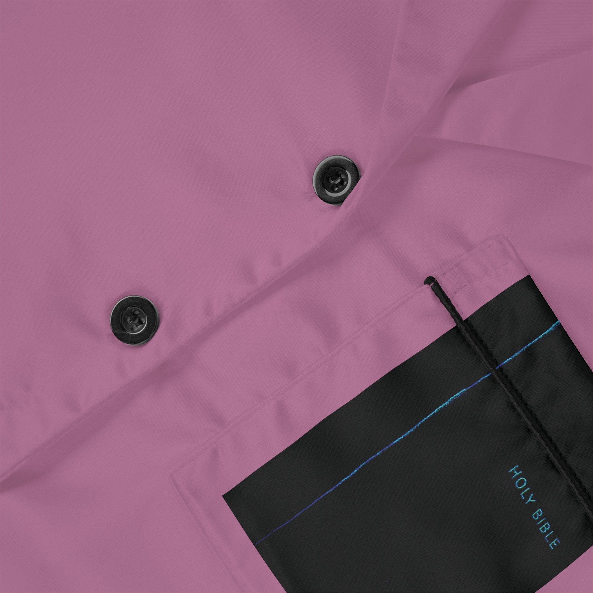 women's satin pajama set — mauve two-piece sleepwear with contrast Bible trim - Image 3