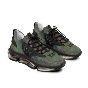 men's Hill Country of Judah camo maps mesh sneakers — grey and mint green athletic running shoes